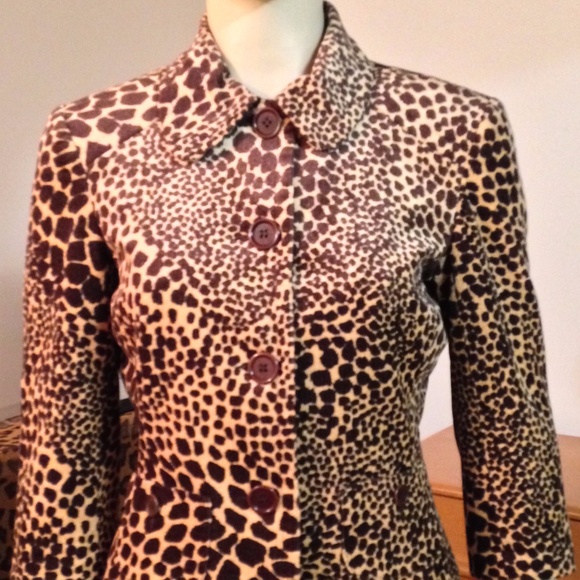 Trina Turk Jackets & Blazers - Trina Turk Leopard Print Corduroy Jacket Size 6